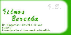 vilmos beretka business card